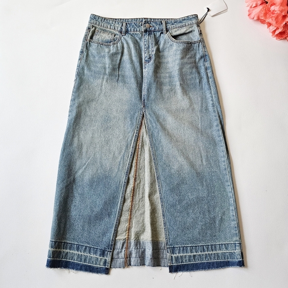 BDG Dresses & Skirts - BDG Mandi Denim Maxi Skirt Blue Front Slit NWT XL Urban Outfitters